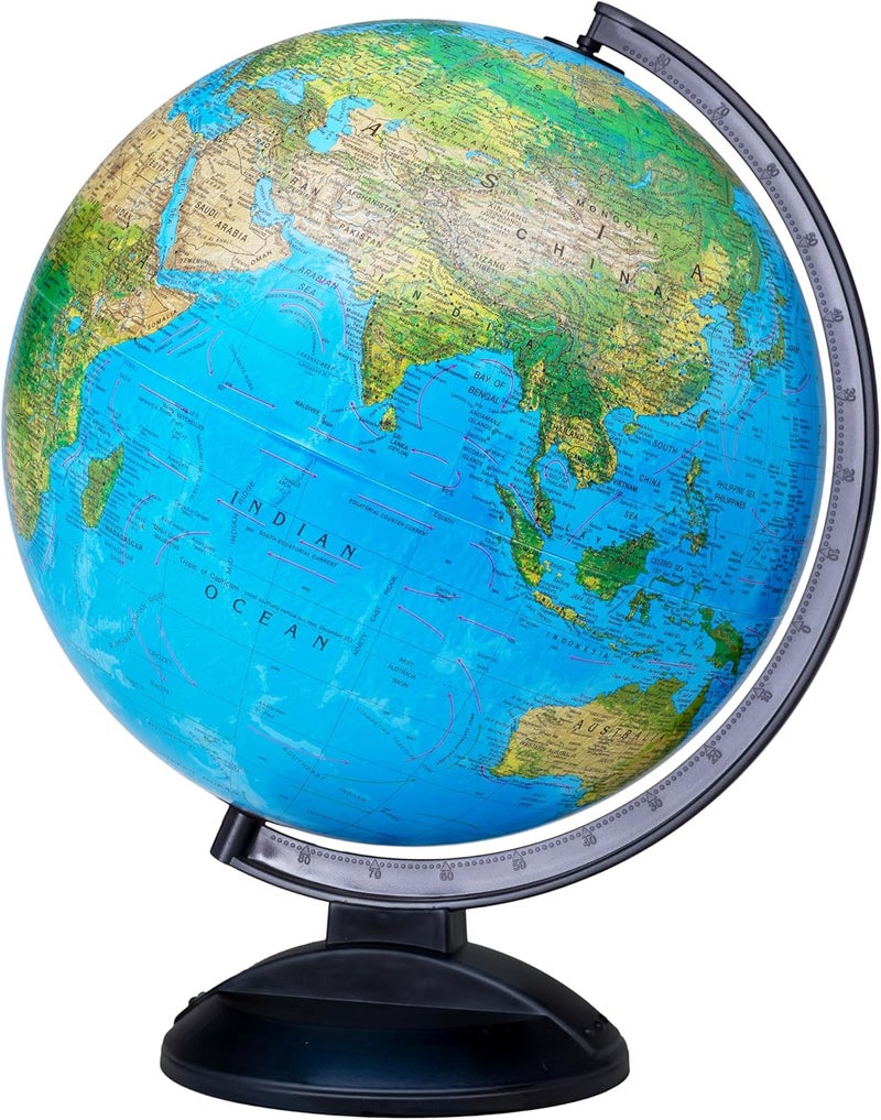 Replogle Ready to Assemble World 12" Diameter Globe, USA Cartography, Modern Acrylic Stand and Blue Ocean. Easy to assemble globe that shows Political borders and provincial borders, major ocean currents, detailed lakes, rivers, tributaries and canals. - Image 3