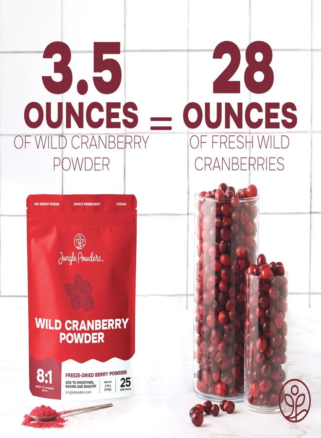 Jungle Powders Wild Cranberry Powder 3.5 Ounce Bag Natural Freeze Dried Cranberries Powdered Cranberry Supplement Freeze Dried Whole Cranberry Extract for Baking Flavoring Fruit No Sugar Added - Image 3