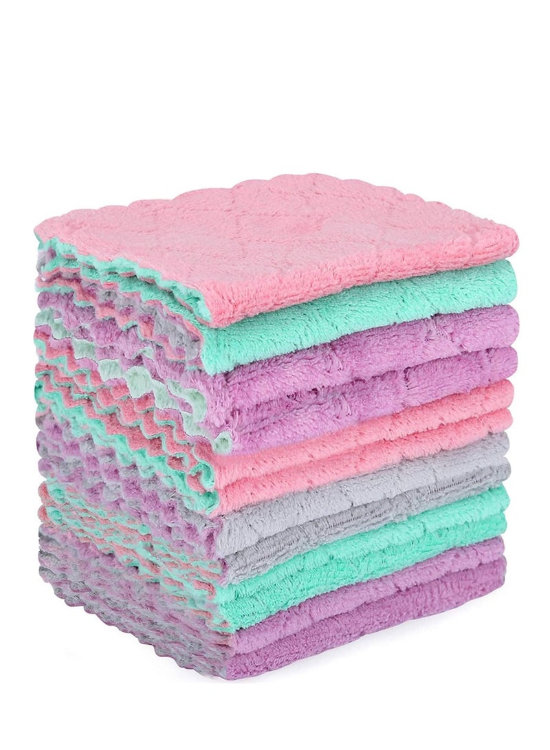 Hanayo مناديل المطبخ - منشفة ميكروفايبر مزدوجة الجوانب خالية من الوبر عالية الامتصاص لتنظيف الغبار والأوساخ للمطبخ وتنظيف السيارات - مناديل الأطباق - Image 1