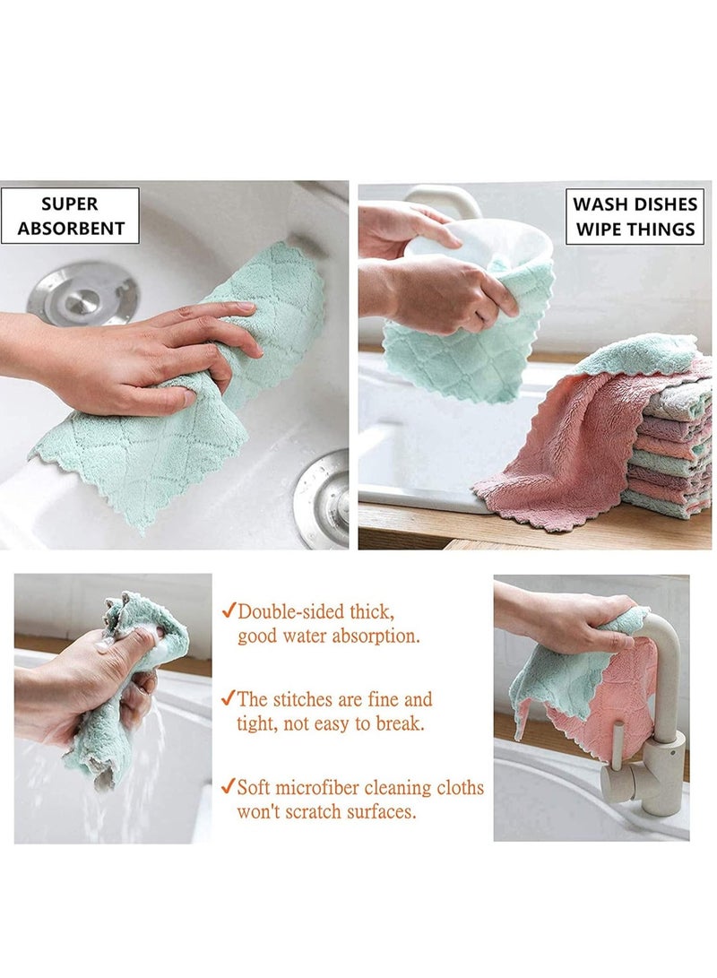 Hanayo مناديل المطبخ - منشفة ميكروفايبر مزدوجة الجوانب خالية من الوبر عالية الامتصاص لتنظيف الغبار والأوساخ للمطبخ وتنظيف السيارات - مناديل الأطباق - Image 2