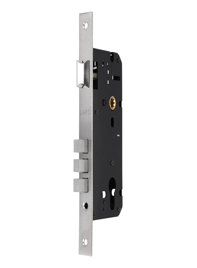 LAPO Heavy Duty Brass Lock Body Set for Wooden Door, Mortise Lock Body, Lock Body 50 mm x 85 mm Three Bullet (Matt Finish)-Pack of 1 pcs - Image 1