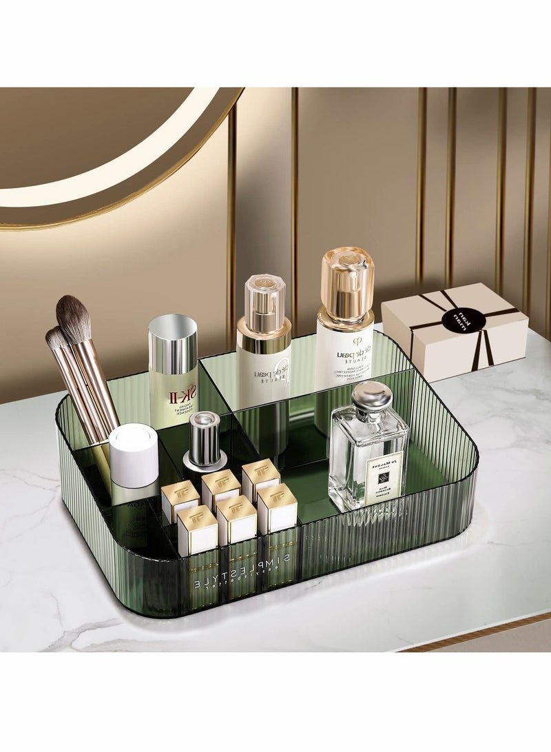 Excefore Acrylic Makeup Organizer, Dresser Organizer Tray, Skin Care Display, With 12 Compartments, For Lipstick,Brushes, Perfume, Green - Image 2