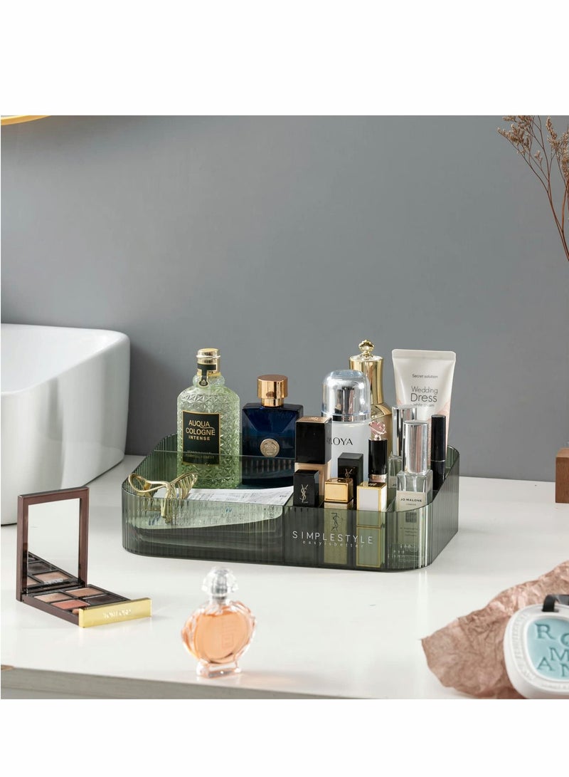 Excefore Acrylic Makeup Organizer, Dresser Organizer Tray, Skin Care Display, With 12 Compartments, For Lipstick,Brushes, Perfume, Green - Image 5