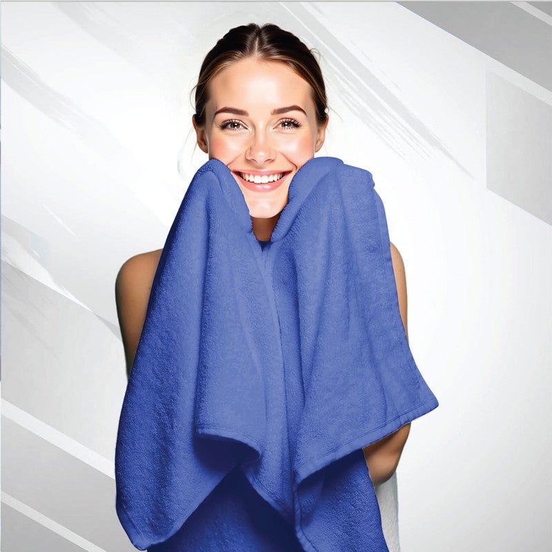 Rest منشفة حمام 1PC 100% قطن 70x140 سم ، 27x55 بوصة كبيرة جداً زرقاء ملكية 1PC منشفة حمام ناعمة وعالية الامتصاص جودة فائقة ناعمة - Image 5