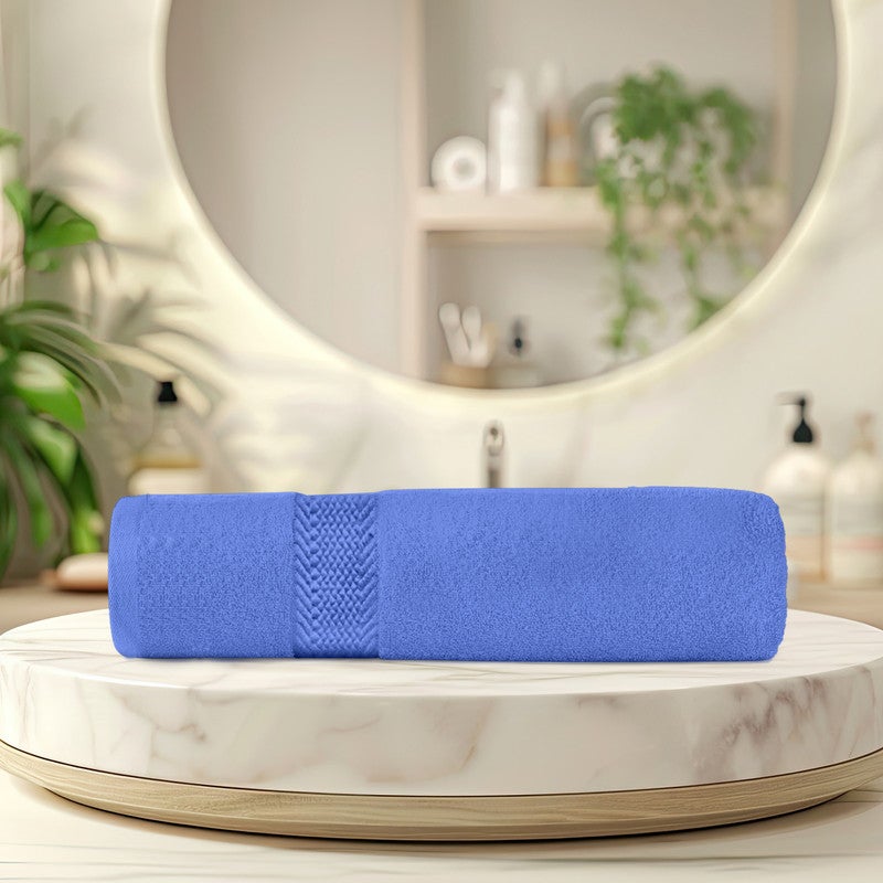 Rest منشفة حمام 1PC 100% قطن 70x140 سم ، 27x55 بوصة كبيرة جداً زرقاء ملكية 1PC منشفة حمام ناعمة وعالية الامتصاص جودة فائقة ناعمة - Image 2