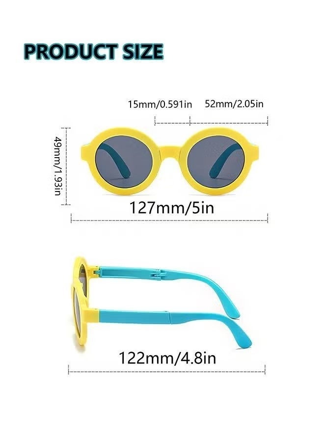 Kids Polarized Sunglasses 4 Pack - Foldable Toddler Sunglasses for Boys & Girls Age 2-14, UV Protection for Beach/Party/Outdoor Play, Baby to Youth Baseball Sunglasses (2-14 Years) - Image 2