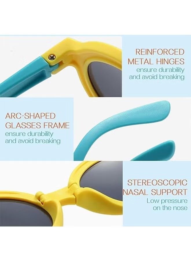 Kids Polarized Sunglasses 4 Pack - Foldable Toddler Sunglasses for Boys & Girls Age 2-14, UV Protection for Beach/Party/Outdoor Play, Baby to Youth Baseball Sunglasses (2-14 Years) - Image 3