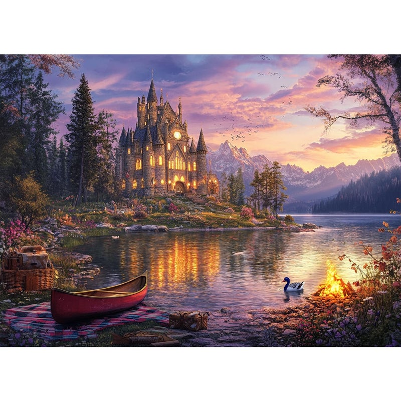 Yunlus Jigsaw Puzzles for Adults 1000 Pieces Twilight Castle Impossible Hard Difficult Challenging Puzzles for Adults Teens 1000pc Reflections Lake Jigsaw Puzzle 1000 Pieces 28 x 20 inch - Image 3