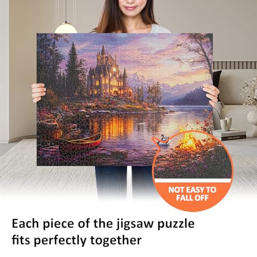 Yunlus Jigsaw Puzzles for Adults 1000 Pieces Twilight Castle Impossible Hard Difficult Challenging Puzzles for Adults Teens 1000pc Reflections Lake Jigsaw Puzzle 1000 Pieces 28 x 20 inch - Image 5