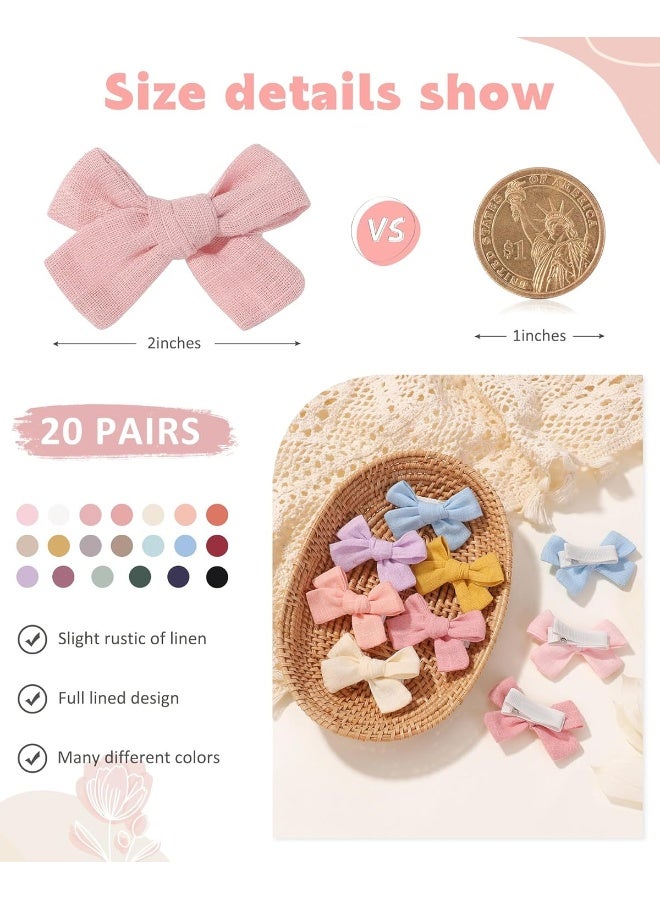 jollybows Mini Lined Hair Clips Bows for Babies, Infants, Toddlers, Girls and Teens - 40pcs 2" Tiny Barrettes - Image 2