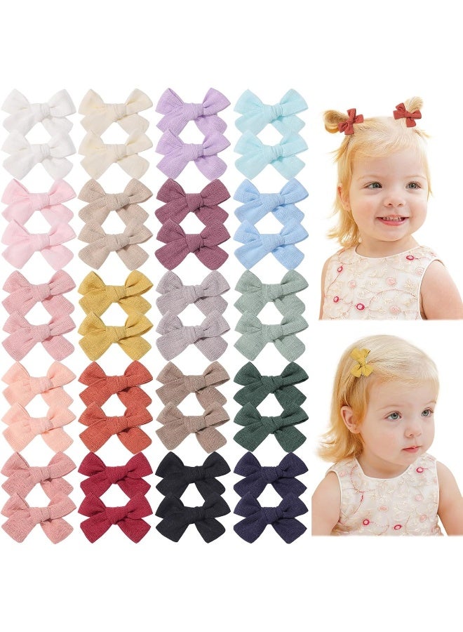 jollybows Mini Lined Hair Clips Bows for Babies, Infants, Toddlers, Girls and Teens - 40pcs 2" Tiny Barrettes - Image 1
