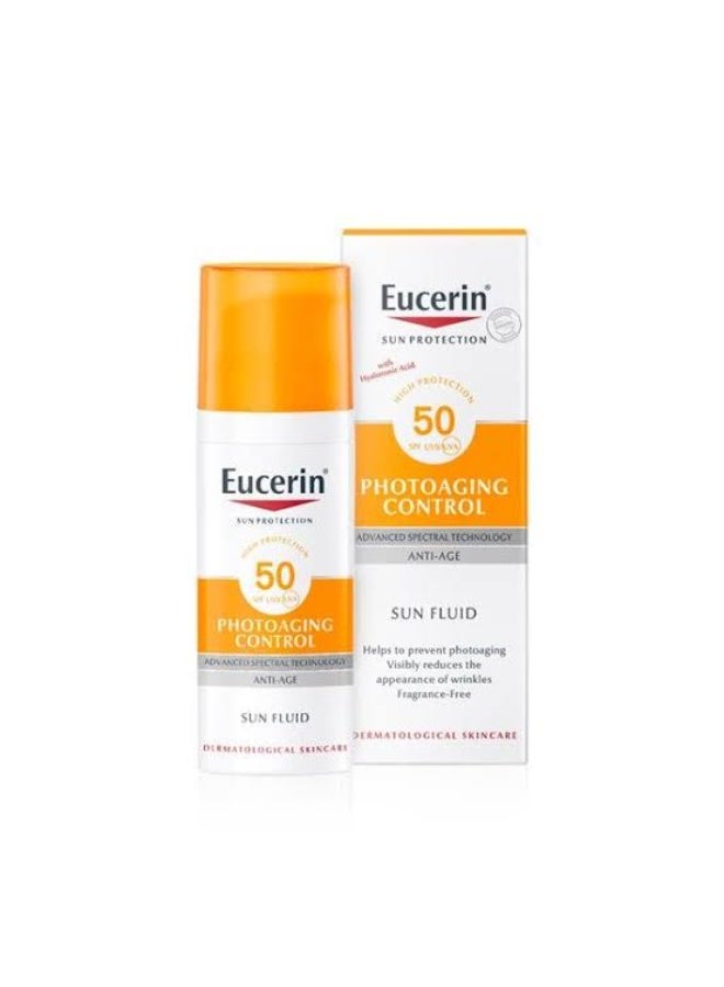 Eucerin Face Sunscreen Photoaging Control Anti-Age Sun Fluid 50 ml - Image 2