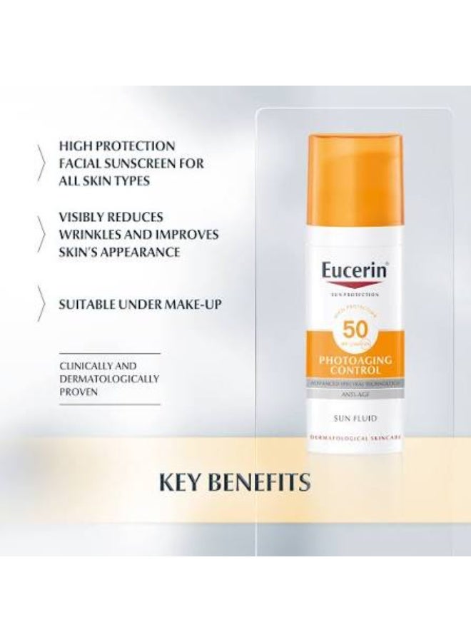 Eucerin Face Sunscreen Photoaging Control Anti-Age Sun Fluid 50 ml - Image 3