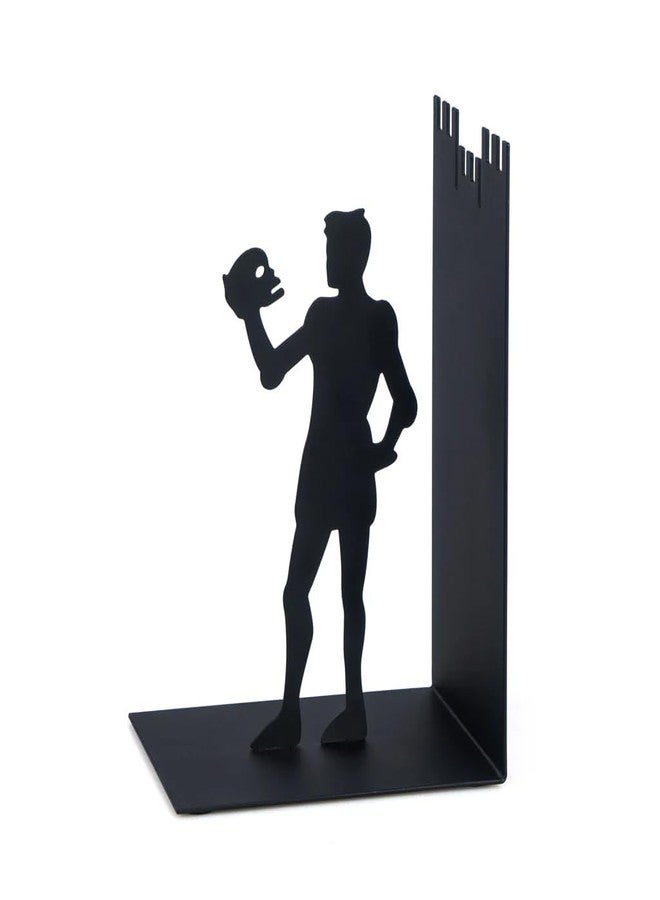 Balvi Hamlet Decorative Metal Bookend – Black Finish, Original Design, Ideal for Home and Office Décor, Sturdy and Stylish Book Holder, for Literature Lovers – Sujetalibros Hamlet - Image 1
