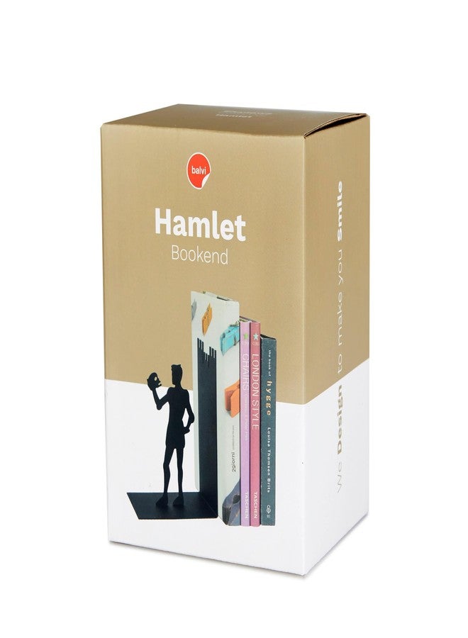 Balvi Hamlet Decorative Metal Bookend – Black Finish, Original Design, Ideal for Home and Office Décor, Sturdy and Stylish Book Holder, for Literature Lovers – Sujetalibros Hamlet - Image 4