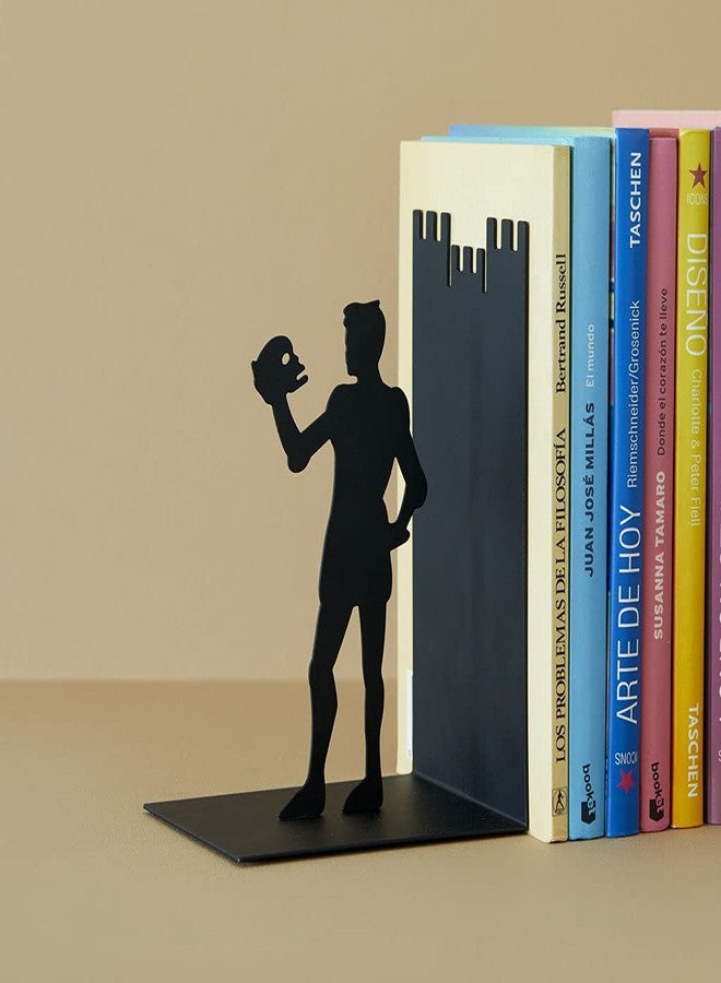 Balvi Hamlet Decorative Metal Bookend – Black Finish, Original Design, Ideal for Home and Office Décor, Sturdy and Stylish Book Holder, for Literature Lovers – Sujetalibros Hamlet - Image 2