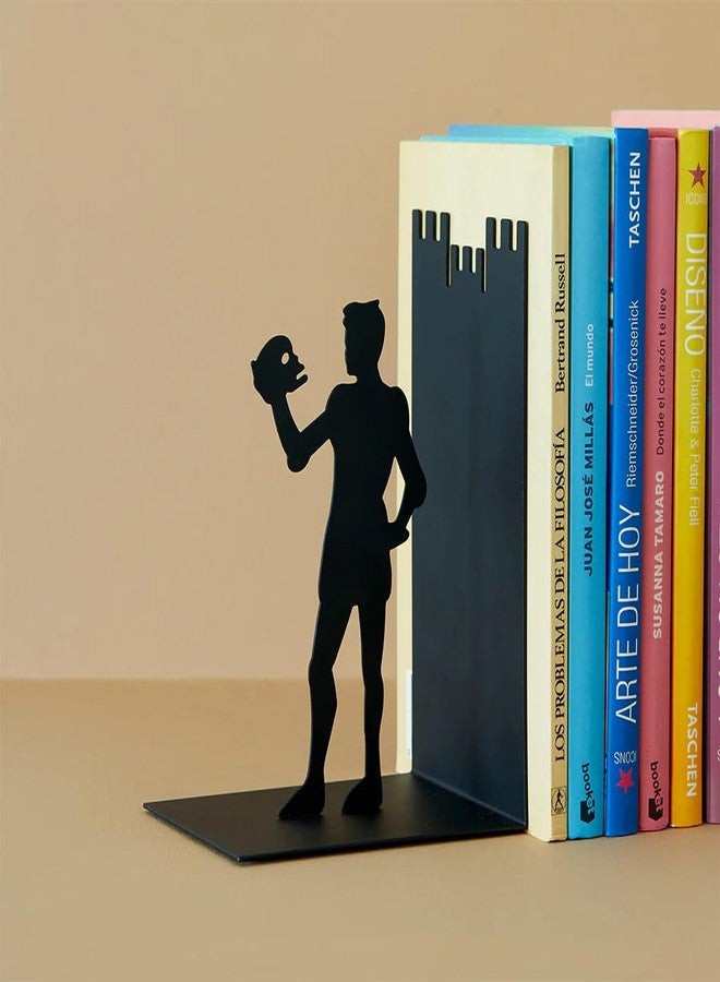 Balvi Hamlet Decorative Metal Bookend – Black Finish, Original Design, Ideal for Home and Office Décor, Sturdy and Stylish Book Holder, for Literature Lovers – Sujetalibros Hamlet - Image 3