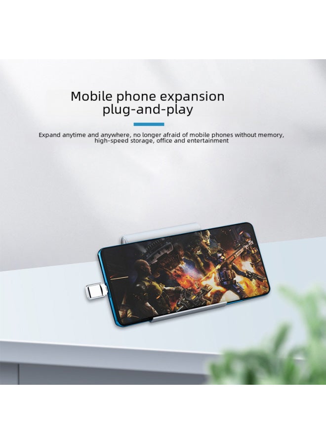 High-speed Dual-interface TypeC Mobile Phone Computer Dual-purpose U Disk 128g Large Capacity Metal Rotating 64G Lettering USB Disk-Color:Silver-Capacity:USB3.0 64G - Image 5