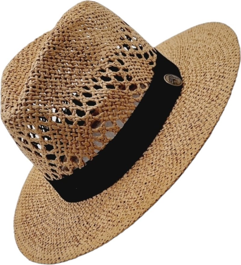 Mood Agenda Unisex Organic Straw Knitted Trilby Cowboy Hat  - Image 1