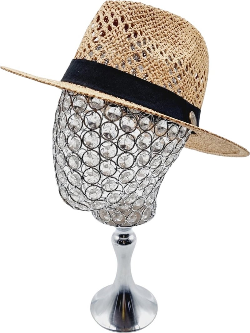 Mood Agenda Unisex Organic Straw Knitted Trilby Cowboy Hat  - Image 3