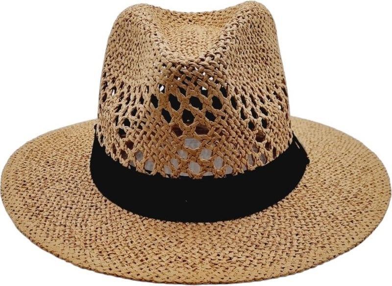 Mood Agenda Unisex Organic Straw Knitted Trilby Cowboy Hat  - Image 4