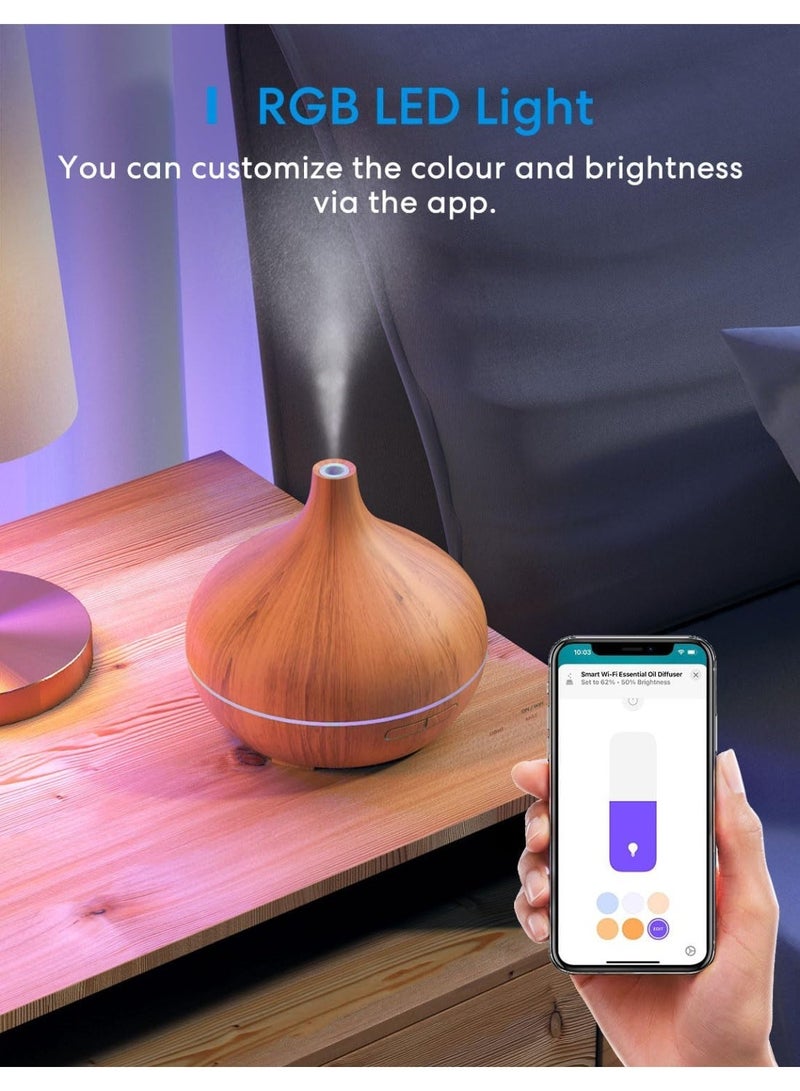 meross WiFi Oil Diffuser - Smart Ultrasonic Diffuser, Apple HomeKit Alexa Google for Home Bedroom Voice Control BPA-Free Ultra Quiet, Short Style-HomeKit Supported - Image 3