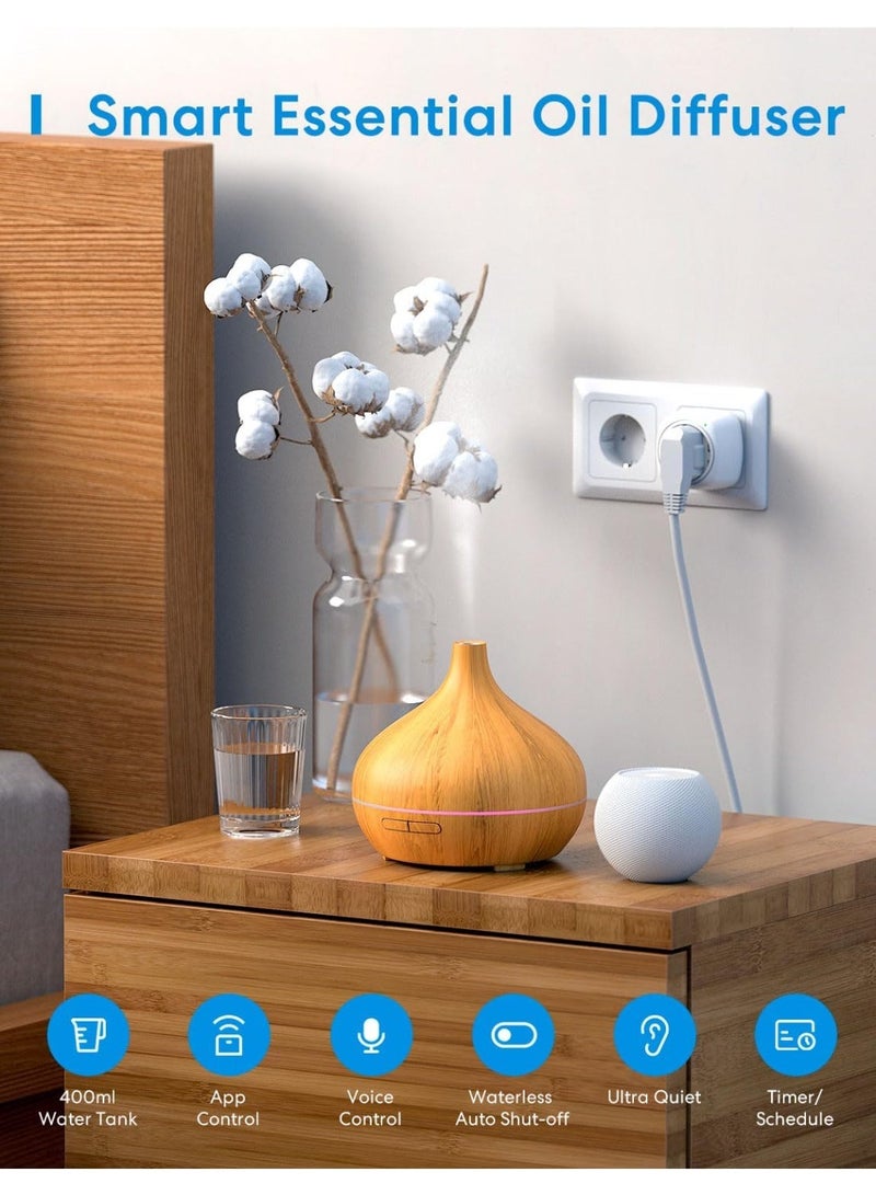 meross WiFi Oil Diffuser - Smart Ultrasonic Diffuser, Apple HomeKit Alexa Google for Home Bedroom Voice Control BPA-Free Ultra Quiet, Short Style-HomeKit Supported - Image 5