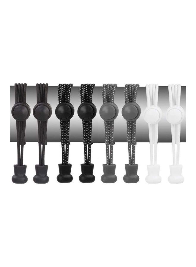 Genetic 4 Pairs No Tie Shoelaces Elastic Lock Shoe Laces Multicolour - Image 1