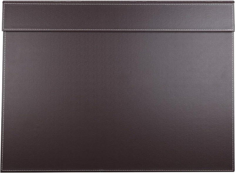 KINGFOM Ultra-Smooth PU Leather Desk Pad & Mat Office Desk Drawing & Writing Board A3/ A4 File Paper Clip Table Protector Mat on Top Large 24''x18'' (Brown) - Image 1