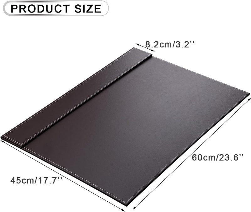 KINGFOM Ultra-Smooth PU Leather Desk Pad & Mat Office Desk Drawing & Writing Board A3/ A4 File Paper Clip Table Protector Mat on Top Large 24''x18'' (Brown) - Image 2