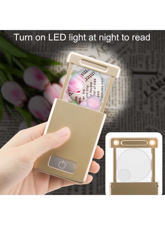 HONWELL Lighted Magnifying Glass 3X 5X Pocket Magnifying Glass Battery Powered Portable Kids Magnifying Glass with LED Light, Handheld Magnifying Glass for Reading Menu Coin Stamps Map Hobby (3Pack) - Image 2