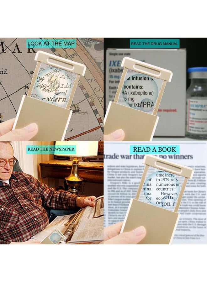 HONWELL Lighted Magnifying Glass 3X 5X Pocket Magnifying Glass Battery Powered Portable Kids Magnifying Glass with LED Light, Handheld Magnifying Glass for Reading Menu Coin Stamps Map Hobby (3Pack) - Image 3
