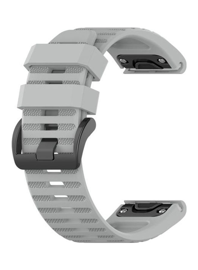 NIBEMINENT Quick Release Official Texture Watchband with Metal Button For Garmin Fenix 6X 26mm Grey - Image 3