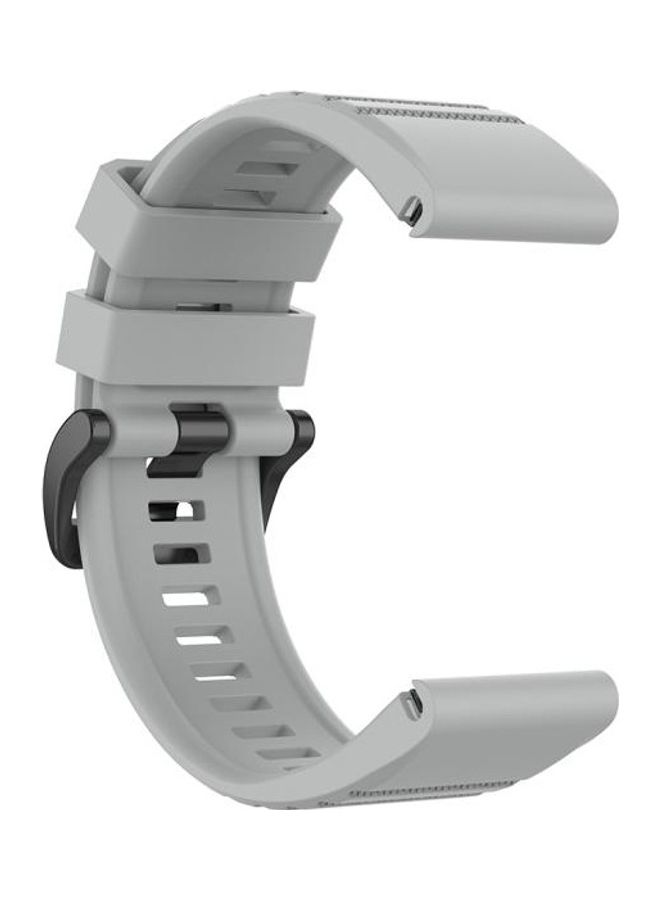 NIBEMINENT Quick Release Official Texture Watchband with Metal Button For Garmin Fenix 6X 26mm Grey - Image 4