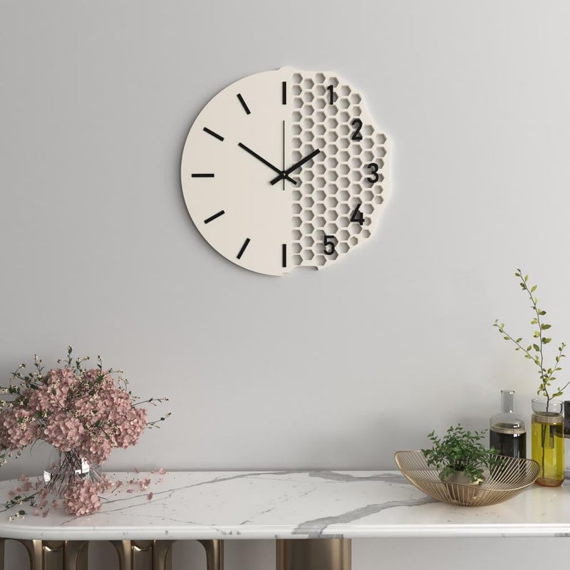 ماركتنا ساعة حائط خشبية بتصميم حلزوني وهندسي عصري بسيط