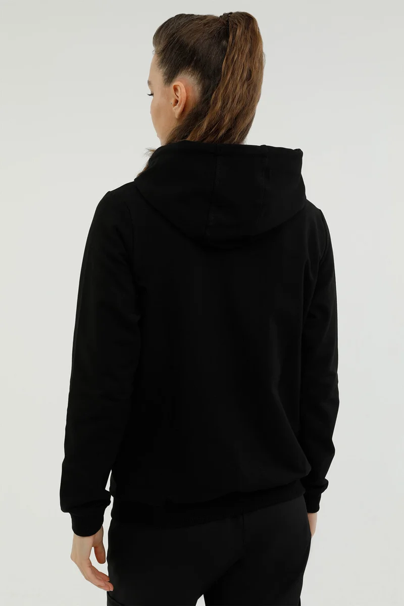 LUMBERJACK W-SN77 Basic Full Zip Hoo Black Women's Tracksuit Top