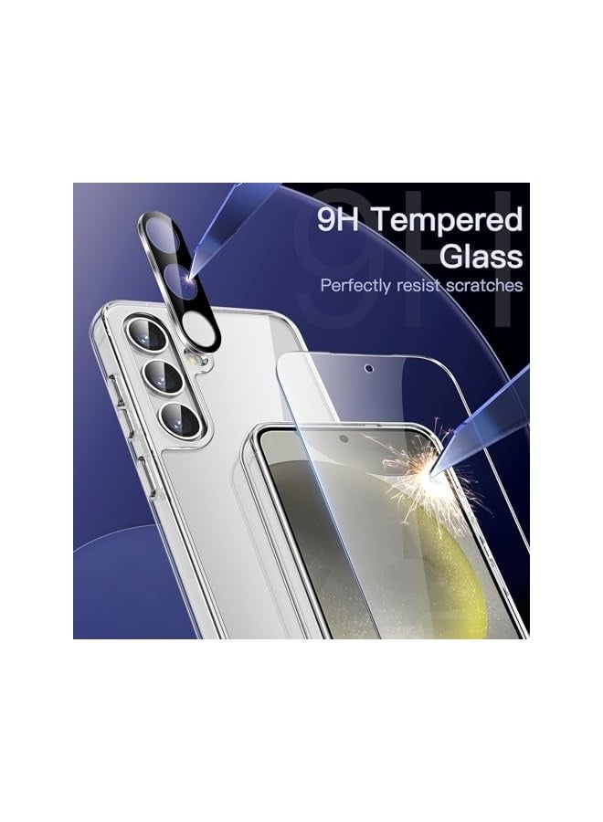 Jetech 5 in 1 Case for Galaxy S24 5G with 2-Pack Each Tempered Glass Screen Protector and Camera Lens Protector, Non-Yellowing Shockproof Bumper Phone Cover (Clear) - Image 5