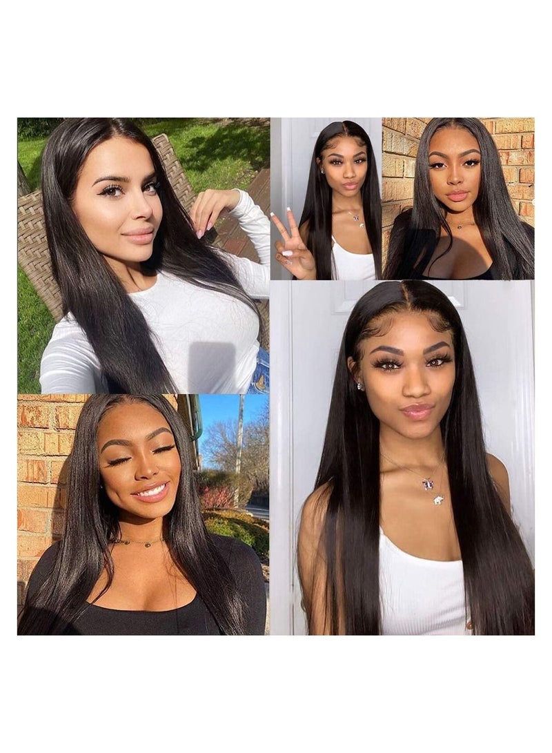 Estelle  Lace Front Wigs, Long Straight Natural  Looking Hair Wig With Glueless Synthetic Heat Resistant Fiber (Black) - Image 5