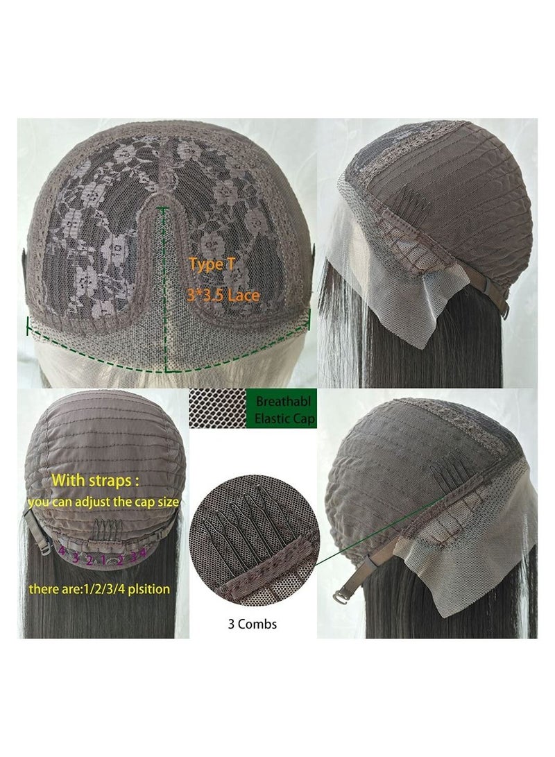 Estelle  Lace Front Wigs, Long Straight Natural  Looking Hair Wig With Glueless Synthetic Heat Resistant Fiber (Black) - Image 4