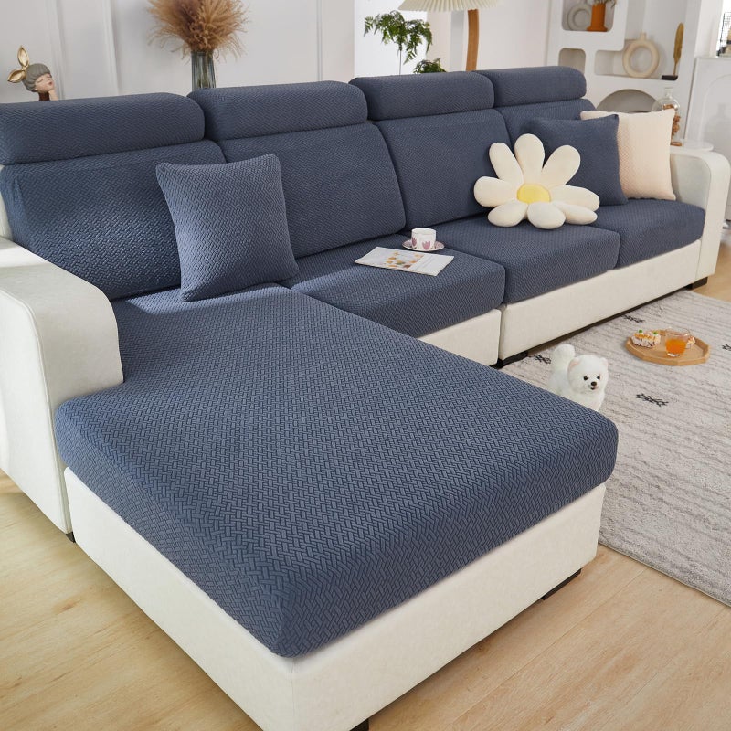 Yoovat Magic Sofa Covers Magic Sofa Couch Covers 2024 New WearResistant Universal Sofa Cover Stretch for Sectional Slipcovers TextureGray BlueBack Cover M
