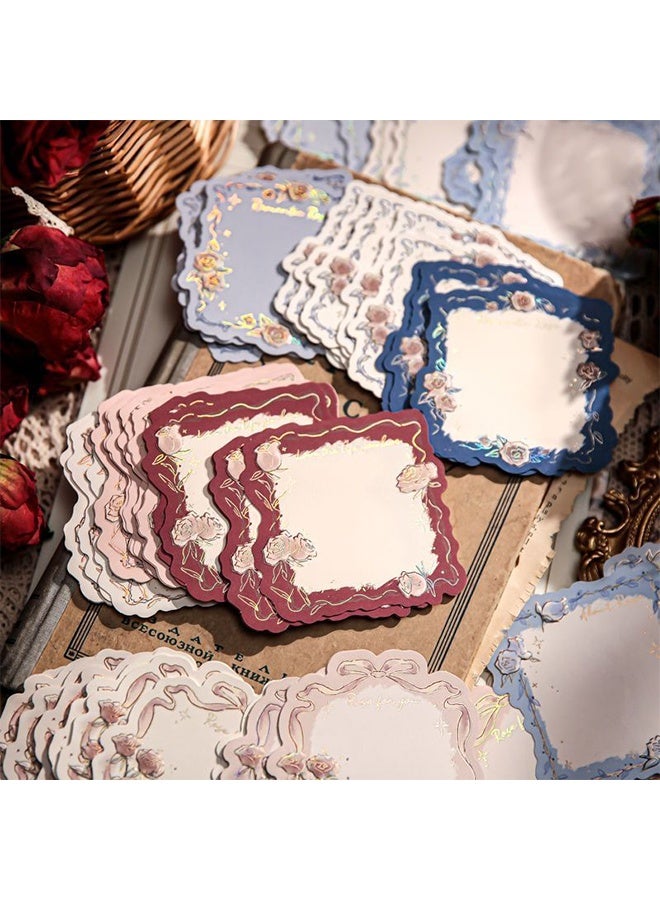 Rose Island 3D Embossed Gold Foil Sticky Notes, Vintage Background Paper for Journals, 1 Pack of Romantic Notepads, Suitable as Gifts for Students and Colleagues, Cute Self-Adhesive Notes, Office and School Supplies, Unisex (45 Sheets) - Image 5