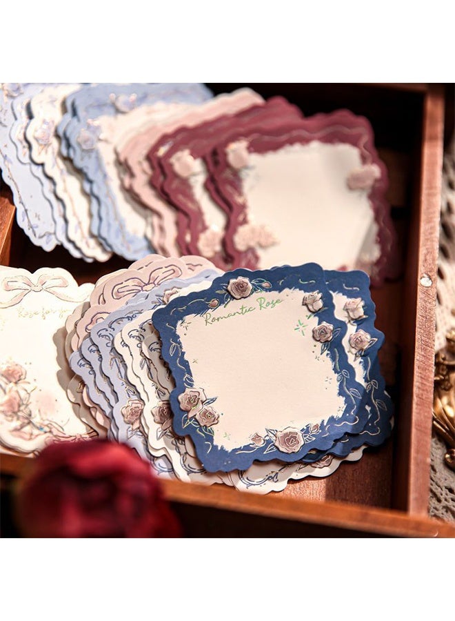 Rose Island 3D Embossed Gold Foil Sticky Notes, Vintage Background Paper for Journals, 1 Pack of Romantic Notepads, Suitable as Gifts for Students and Colleagues, Cute Self-Adhesive Notes, Office and School Supplies, Unisex (45 Sheets) - Image 3