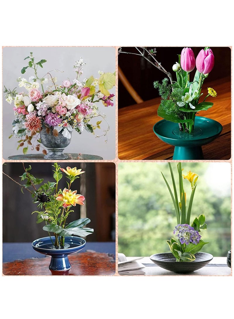 SYOSI 8 Pieces Plastic Floral Frogs Japanese Style Flower Vase Round Clear Flower Arranger Tool Pin Holder  - Image 5