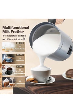 HiBREW HiBREW 4 in 1 Portable Electric 450W Silver Milk Frother Frothing Foamer Fully automatic Milk Warmer Cold/Hot Latte Cappuccino Chocolate Protein powder M3A  - Image 2