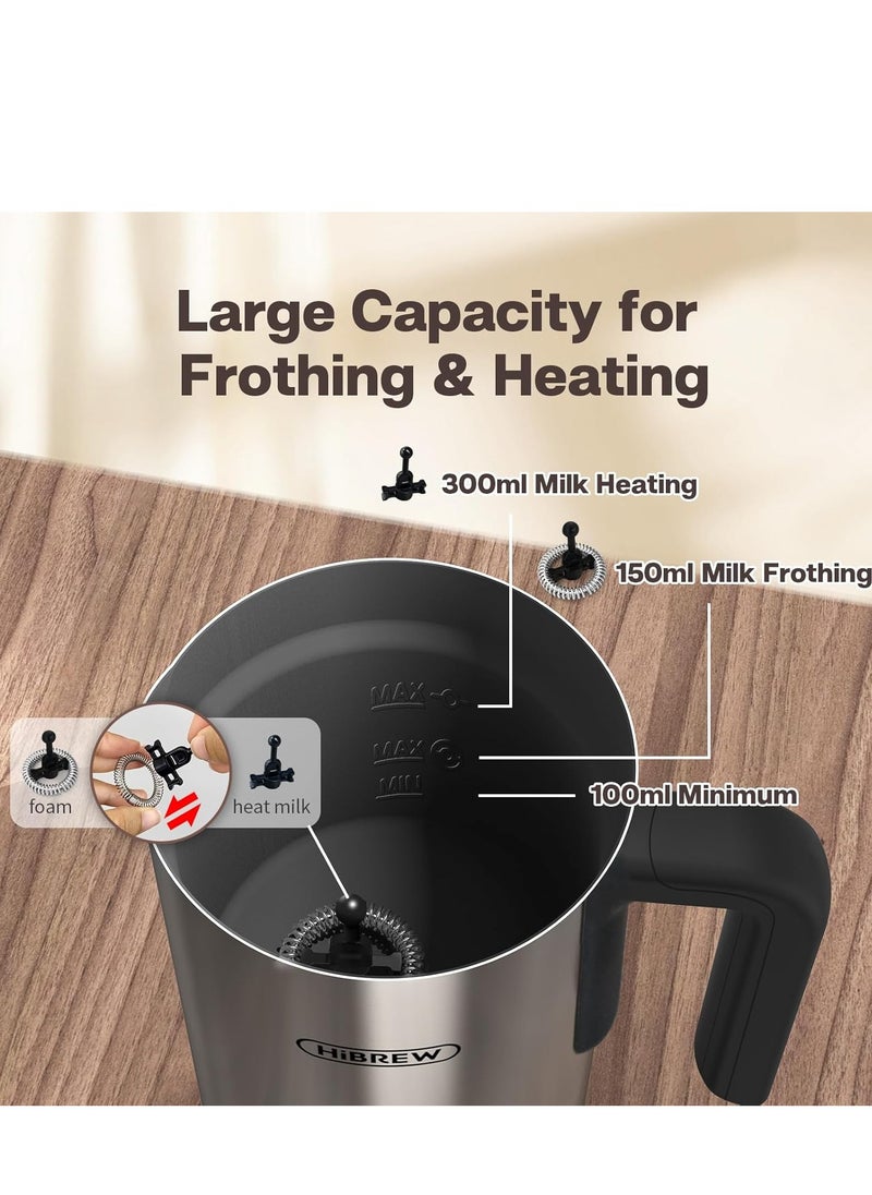 HiBREW HiBREW 4 in 1 Portable Electric 450W Silver Milk Frother Frothing Foamer Fully automatic Milk Warmer Cold/Hot Latte Cappuccino Chocolate Protein powder M3A  - Image 3