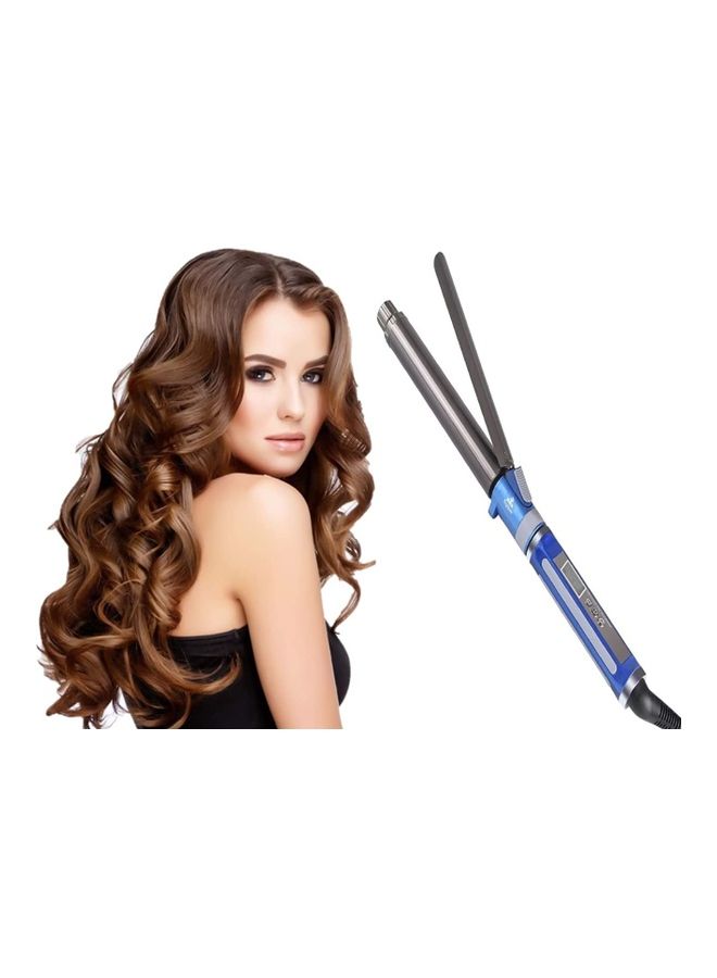 NIBEMINENT Professional Hair Curling Iron with Ceramic Coating Barrel-19mm Blue/Grey  - Image 1