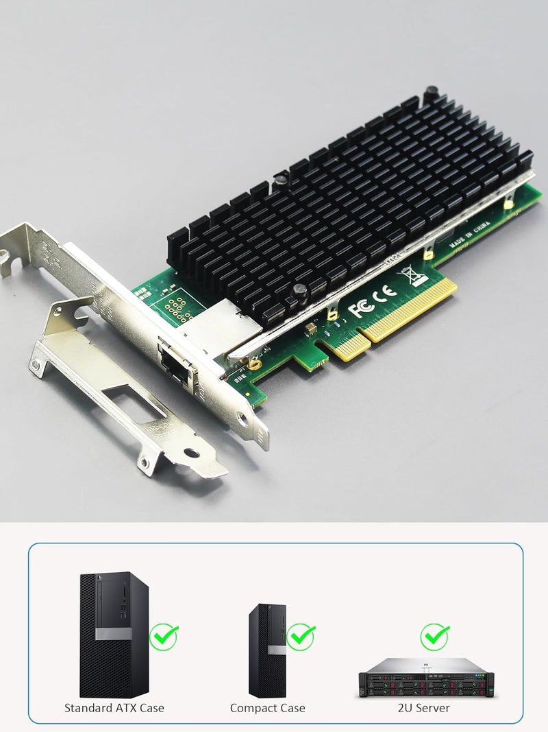 بطاقة شبكة GLOTRENDS ST7215 إيثرنت 10Gb RJ45 بمنفذ واحد مع وحدة تحكم Intel X540، واجهة PCIE 2.0 X8، تدعم نظام التشغيل Windows 11/10/Windows Server/Linux/ESX/VMware ESXi (لا تدعم نظام التشغيل Mac OS) - Image 5