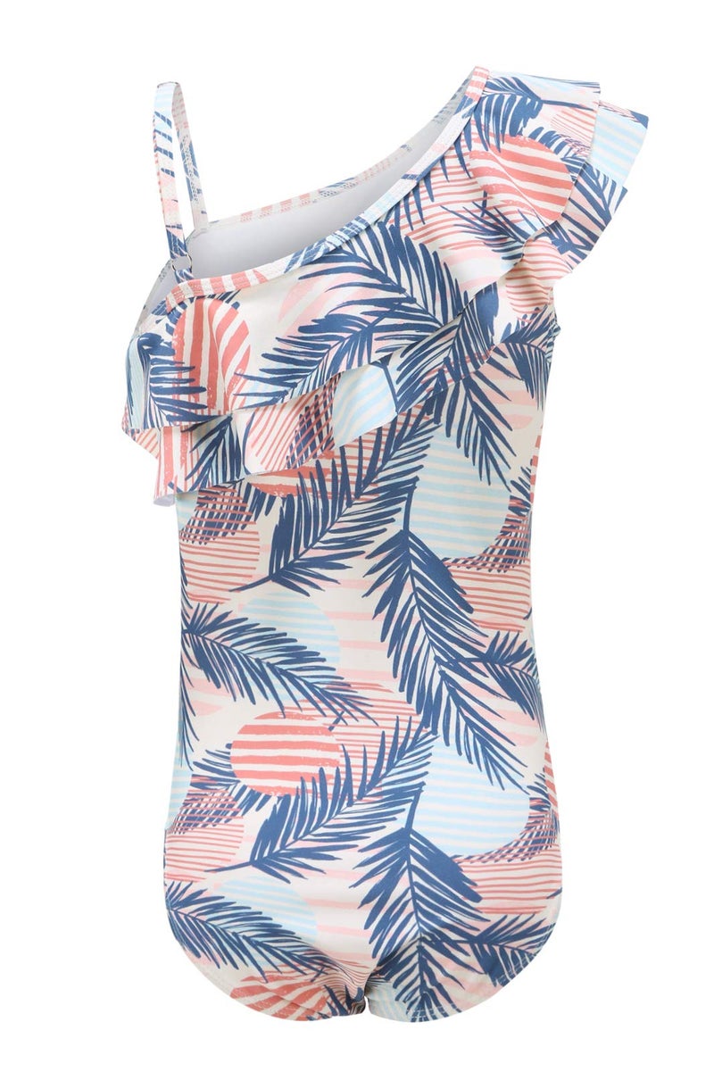 HowJoJo Big Girls One Piece Swimsuits One Shoulder Ruffle Swimwear Floral Bathing Suit Size 12/10-12 - Image 2