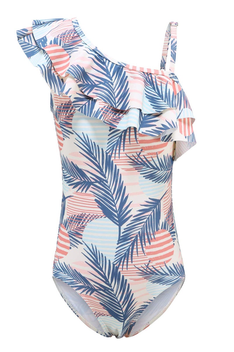 HowJoJo Big Girls One Piece Swimsuits One Shoulder Ruffle Swimwear Floral Bathing Suit Size 12/10-12 - Image 3