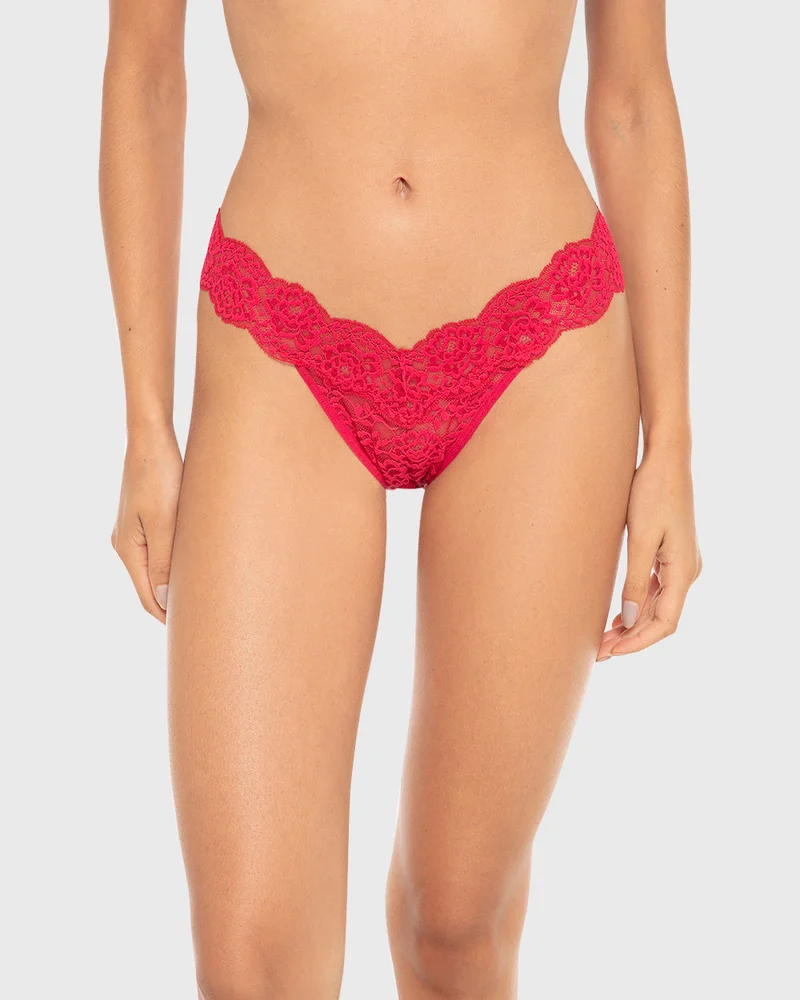 لا سينزا La Senza Lace Mini Cheeky Panty In Passion Red